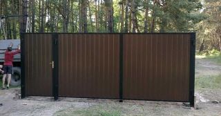 Купить распашные ворота из профнастила Чистополь, цена от 2724 руб.